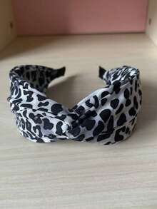 1 件韩式豹纹细头带，简约宽边发带，女士发饰