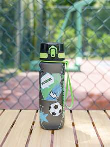 1pc 1000ml Or 750ml(Approx. 32oz Or 26oz) Gradient Color Pattern Theme Sports Water Bottle, Matte Mouth Direct Drink Cup, 3D Printing Design, Portable Leak-Proof Cap, Carry Strap, Suitable For Cycling, Running, Hiking, Camping