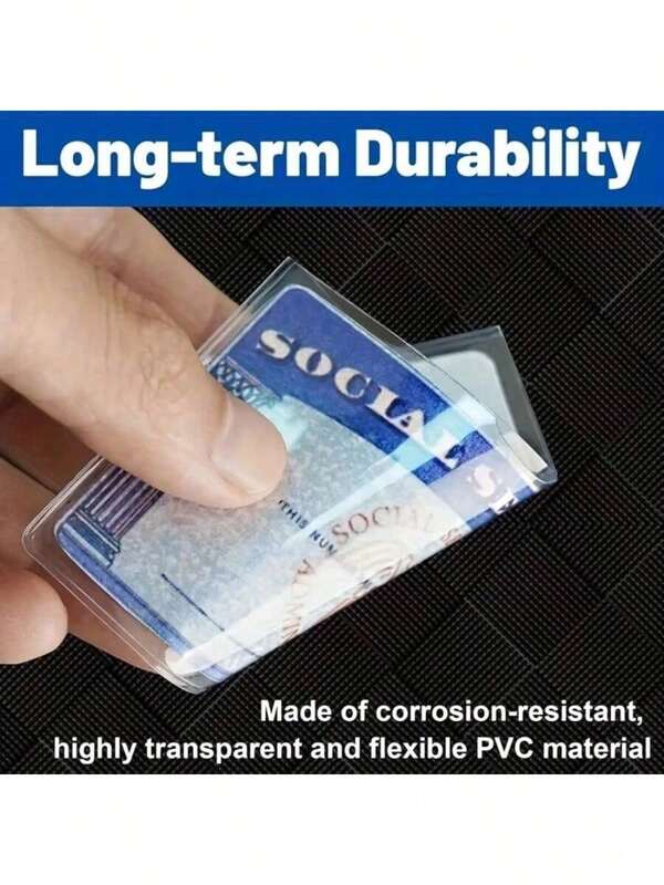 1pc 5pcs Social Security Card Protector Case, New Version Medical Card Holder, Credit Card Sleeve, 3 Mil Soft Clear Card Protector, , School Supplies,Back To School