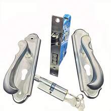 1 Set Stainless Steel Lock With 2 Handles, Bedroom/Kitchen Door Lock And Knob, Perfect Combination Of Modern And Technology - Silver - View 6