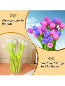 6 Pcs Color Changing Flower Pens, Novelty Light-Responsive Flower Pens, Funny School/Office Supplies, Cute Pens For Female Teachers, Flower Party Favor Pens School Supplies,Back To School - Multicolor - View 7