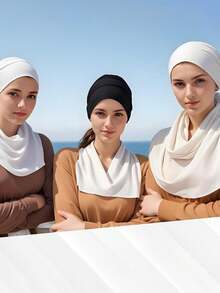 2 قطعة شريط رأس نسائي بلون واحد - مطاطي ومريح للارتداء اليومي ، مصنوع من قماش عالي المطاطية مع شريط مطاطي قابل للتعديل