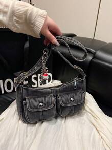 Bolso de hombro de mujer de moda y vintage, versátil bolso de alta calidad para llevar debajo del brazo, bolso de estilo exclusivo