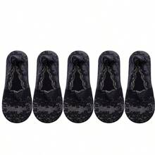 Women's Socks Summer Breathable Sweat Absorption Deep Mouth Lace Silicone Non-Slip Thin Cherry Blossom Boat Socks, No Show Socks - Multicolor - View 8