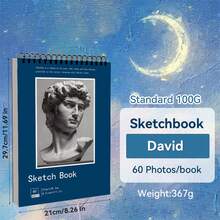 1 pieza Cuaderno de dibujo A3/A4/A5 con 60 o 100 páginas, papel de 100 g/m², resistente a la tinta y difícil de romper, papel de alta calidad para dibujar dentro y fuera, ideal para estudiantes, aprendizaje artístico y de pintura, un regalo imprescindible para amigos y estudiantes durante la temporada escolar, de vuelta al cole, útiles escolares - Multicolor - Ver 13