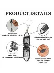 3 Pieces Travel Nail Clippers Keychain Portable Thick Nail Special Nail Clippers With Nail File Mini Folding Stainless Steel Nail Clippers Tools