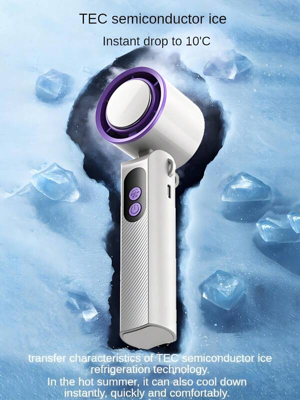 Portable Handheld Mini Fan, Semiconductor Refrigeration, Variable 199-Level Speed, Summer Cooling Ice Pack, Suitable For Outdoor/Home/Office/Student School Use