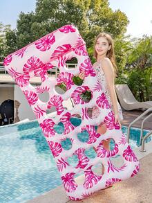 1 pieza Colchoneta inflable con forma de hoja, estilo selva tropical, aro de natación multicolor, apto para fiesta de piscina de verano, cama flotante, playa - Multicolor - Ver 3