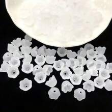 100 piezas Perlas de flores de tulipán de acrílico, flores de lirios del valle, elegantes para hacer collares, pulseras, joyería y manualidades