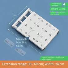 1 件可折叠衣柜隔板，无需钻孔壁橱柜浴室厨房储物整理架 - 彩色 - 查看 15