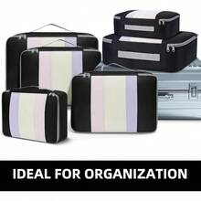 6/8/10 Set Packing Cubes For Travel Luggage Organizer - 06-black - View 6