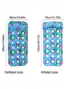 1 pieza Colchoneta inflable con forma de hoja, estilo selva tropical, aro de natación multicolor, apto para fiesta de piscina de verano, cama flotante, playa - Multicolor - Ver 11