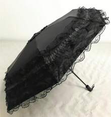 Vintage Lace Parasol Gothic Lolita Umbrella UV Sun Protection Witch Cosplay Photoshoot Props Party Decoration