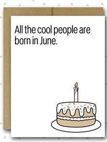 1 张生日快乐贺卡，趣味祝福，所有酷人都出生在五月、六月、七月、八月、九月、十月、十一月、十二月 - 彩色 - 查看 9