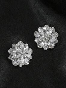 5 件/套多层花形水钻金属纽扣，适用于皮草大衣、婚纱、西装、制服、装饰、DIY 花束、礼品盒、珠宝配饰 - 彩色 - 查看 2