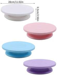 A Cake Turntable Baking Turntable Rotating Cake Mounting Table PP Plastic Mounting Tools Cake Mounting Turntable - White - View 2