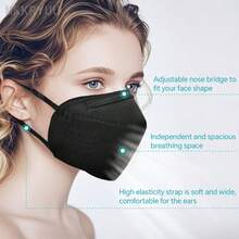 MKKRYUU 50 KN95 Masks, 5-Layer KN95 Masks, A Variety Of Colors, Disposable Protective Masks, Unex (Pink, Blue, Gray, Black, White) - 10 Of Each Color, Suitable For Decorating Construction Sites, Etc. - Multicolor - View 5