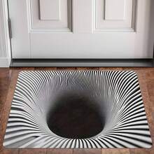 1pc Door Mat 3D Effect Optical Illusion Doormat - 2D Black Hole Funny Door Mat - Machine Washable Door Rug, Rubber Anti-Slip Carpet - Perfect For Front Door Entrance Bedroom Hall Dining Bathroom, Office Farmhouse Home Decor - A - View 5