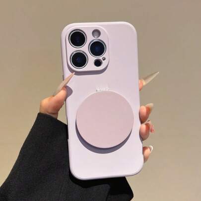 Funda de silicona líquida para teléfono compatible con iPhone 17/Air/16/15/14/13/12/11/XS/XR/XS Max/SE/8/7/Plus/Pro/Pro Max, con espejo giratorio 360°, protección precisa de la lente, a prueba de golpes, minimalista y suave, color lavanda