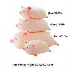 2025新品创意可爱小猪毛绒抱枕-卡通小猪毛绒公仔-躺着的小猪毛绒公仔-水豚毛绒公仔-卡通毛绒公仔-生日礼物-节日礼物 - 彩色 - 查看 14