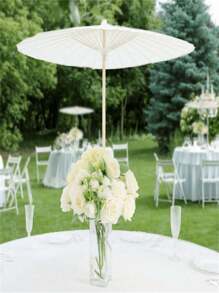 1Pc White Paper Umbrella Wedding Party Decoration, Wedding Table Centerpieces, Wedding Bridal Props, Vase Flower Arrangement Accessories, Photography Props, DIY Painting Supplies