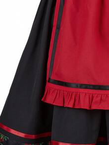 Women Oktoberfest German Dirndl Dress Traditional Bavarian Dirndl Oktoberfest Outfits - 紅色 - 查看 5