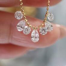 Light Luxury Fairy-Inspired Asymmetrical Waterdrop Tassel Sparkling Synthetic Zirconia Pendant Adjustable Ring - Stylish Youthful Accessory, Luxurious Designer Jewelry - Ring - View 7