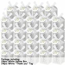 6-24pcs Elegant White Hollow Cross Gift Box Laser-Cut Wedding Candy Box Wedding Baptism Favors Gift Box Decoration Baptism Gifts