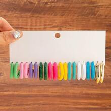 10-30 Pairs Acrylic Resin Bar C-Shape Two-Tone Long Chain Earring Sets