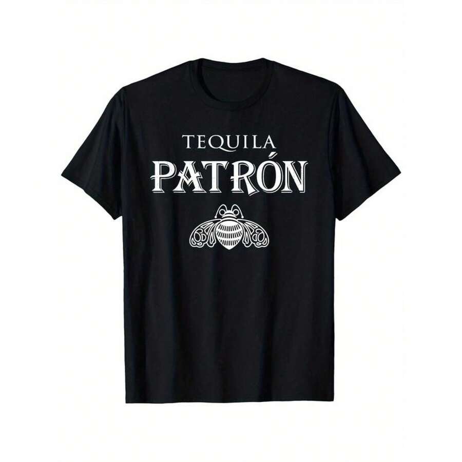 Tequila Patron Small Insect Minimalism T-Shirt100% Cotton Fashion Shirt 180g Heavyweight T-Shirts For Men Women Mom Friends, Black Crewneck Short Sleeve, S-XXXL Regular-Fit Fashion Shirt - Black - View 1