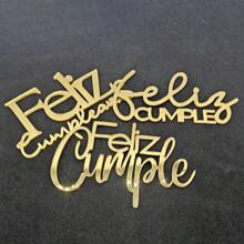 3Pcs Spanish "Feliz Cumpleaños" Birthday Cake Topper, Birthday Party Cake Decorations - Ins Cake Topper For Birthday Party Decor, Social Media Photo Props, Festive Events