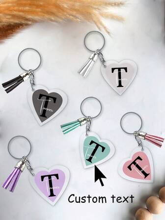 Tasseled Keyring | Initials And Names | Gifts | Teachers, Friends, Families, Weddings, Parties, Personalized Acrylic, The Perfect Gift For Valentine's Day, Anniversaries And Weddings | Valentine's Day Gifts, Creative Gifts For Loved Ones,Home Harmony,Home & Living,Haunt Your Home,Souvenirs,Reusable,Adorable,High-Quality