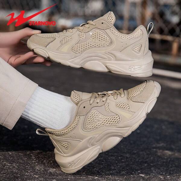 STARNOVO Women's Casual Sports Shoes, Thick Sole Anti-Slip Comfortable Thick-Sole Sports Shoes, Fashionable Casual Soft-Sole Anti-Slip Breathable Mesh Outdoor Hiking Shoes, Suitable For Women Outdoor Sports
