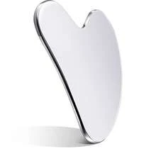 Nuanchu Stainless Steel Gua Sha Facial Tools Lymphatic Drainage Massager Guasha For Face Metal Gua Sha Skin Self Care Gifts Face Sculpting Guasha For Body Eyes Jawline Shaper With Pouch(Silver) - 銀色 - 查看 8