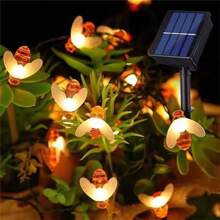 Articolo molto venduto, Stringa luminosa LED, ad energia solare, per uso esterno, impermeabile, a forma di piccola ape, per la decorazione del cortile, con luci colorate