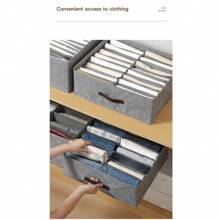 1PC Gray Clothes Storage Box, Pants Storage Box, Partition Storage Tool, Wardrobe Storage, Double Row Clothes And Pants Storage Box, Suitable For Home Storage And Organization