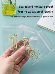 1pc Large Capacity Jewelry Travel Storage Box - 84/160 Slots Multipurpose Storage Book - Transparent Ring Display Case, Anti-Oxidization Necklace Ring Pouch, Jewelry Accessories Earrings Organizer, Storage Bag Bathroom Accessories Back To School