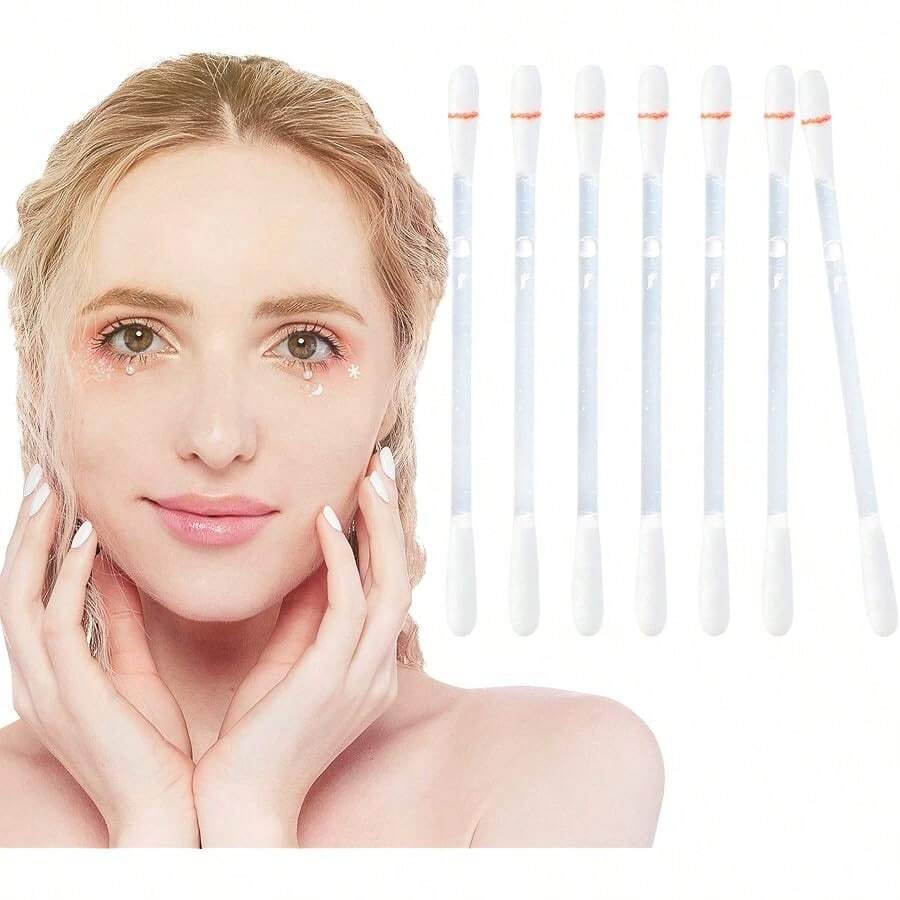 Cotton Swabs 50Pcs 2in1 Makeup Remover Cotton Swab Contains Makeup Remover Round Tip Cotton Swabs For Makeup Daily Caning - Multicolor - View 1