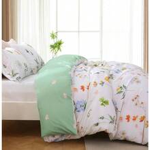 Duvet Cover King Size, Reversible Floral Lavender Duvet Cover Set With Zipper Closure, 3 Pieces Botanical Patterns Soft Microfiber Bedding Set (90"X104", 2 Pillow Cases 20"*36") - 04 - Hoa Nhiều Màu (Không Có Chăn) - Xem 4