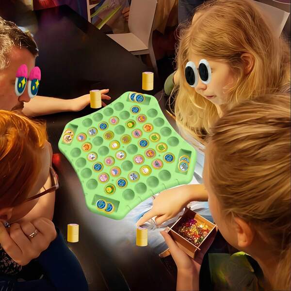 Jogo de Xadrez Familiar (4 Jogadores) - 72 Peças Padrão, Jogo de Memória para Treinamento Cerebral para Festas, Presente Ideal para Aniversário/Natal/Halloween