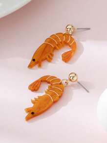 زوج من أقراط المجوهرات للنساء بتصميم جميل على شكل جمبري، هدية مثالية لعطلة الشاطئ والحفلات والمناسبات