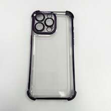 极简纯色TPU单件装时尚电镀边角防摔手机壳,带透明TPU保护盖和镜头膜,兼容苹果16 Pro Max/16 Pro/16E/16、15 Pro Max/15 Pro/15、14 Pro Max/14 Pro/14、13 Pro Max/13 Pro/13、12 Pro Max/12 Pro/12以及三星Galaxy S25 Ultra/S24 Ultra/S23 Ultra/S22 Ultra,防水防震防刮,生日礼物、春季周年纪念派对佳品,国际版,非国内版。 - 深紫色 - 查看 8