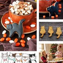 Set 9 Cetakan Kue Hewan dari Stainless Steel - Cetakan Biskuit Bertema Kucing untuk Membuat Kue Sendiri - Alat Kerajinan Dapur Serbaguna untuk Kue Natal & Halloween - Perak - View 7