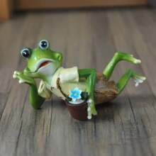 1 kreative Heim Frosch Ornament Tier Harz Handwerk Cartoon Wohnzimmer Schreibtisch Dekoration Garten Skulptur & Statue Hof Statue