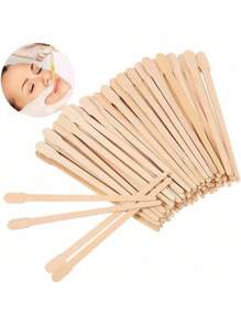 100/300pcs Wooden Wax Sticks Eyebrow Lip Nose Waxing Applicator Sticks For Hair Removal Disposable Depilation Spatula Wax Sticks, Hair Products And Accessories For Barber Salon Beauty Travel Essentials