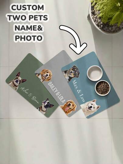 1PC Personalized Dog Mat,Custom Dog Food Mat With Pet Photo & Name,Diatom Mud Material,Durable, Waterproof, Anti-Slip Placemat,Unique Gift For Dog Lovers,Perfect For Christmas, Pet Anniversaries, Valentine's Day, And More