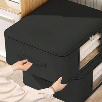 1/3 piezas Bolsas de almacenamiento de edredón impermeables de gran tamaño: organizador de tela gruesa y plegable para ropa y mantas, a prueba de humedad con cremallera, bolsas de algodón acolchadas transpirables no tejidas en múltiples tamaños con ventana visible