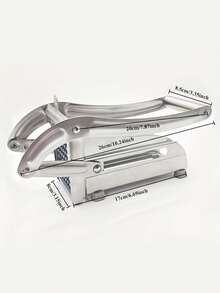 Stainless Steel Multifunctional Kitchen Mandoline Slicer - Manual Operation, Interchangeable Blades, Durable Food Preparation Tool For Fruits, Vegetables, French Fries, Onions, Potatoes, Carrots, Cucumbers - Easy To Clean And Store, Vegetable Slicer - Silver - View 4