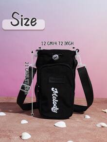1 chiếc túi đựng bình nước cá nhân hóa theo yêu cầu, có dây đeo điều chỉnh được và ngăn khóa kéo, thích hợp cho hoạt động ngoài trời như đi bộ đường dài/du lịch/cắm trại. - Nhiều màu - Xem 5