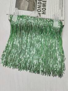 17cm Extra Long Metal Tassel Sequin Lace Trim, Suitable For Performers/Party Enthusiasts DIY, Crystal-Like Stage Decoration Trim, 1 Roll - Multicolor - View 18